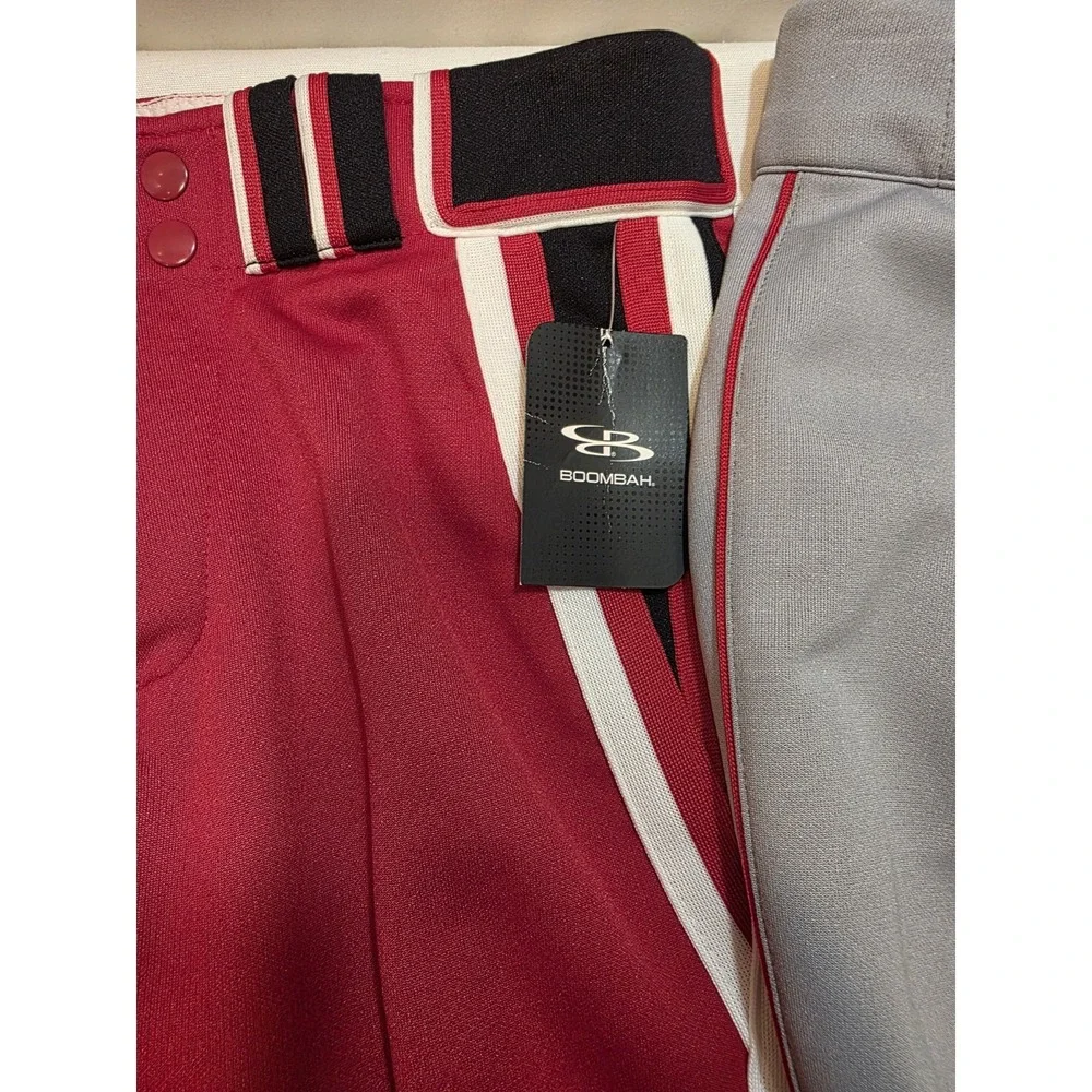 Boombah Long Baseball Pants. Lot of 3. Red & Grey. Size‎ 26